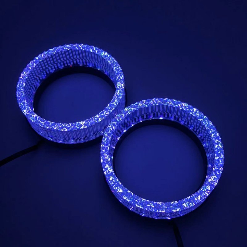 New Design LED Angel Eyes Projector Lens Headlight Cover 3.0 Inch DRL Auto Light Shrouds Magical Colors