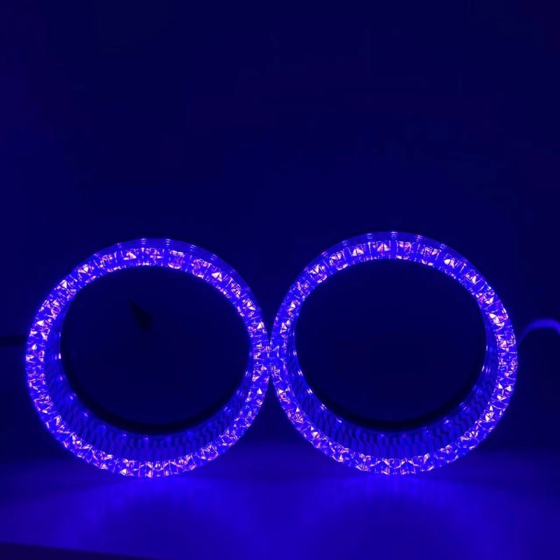 New Design LED Angel Eyes Projector Lens Headlight Cover 3.0 Inch DRL Auto Light Shrouds Magical Colors
