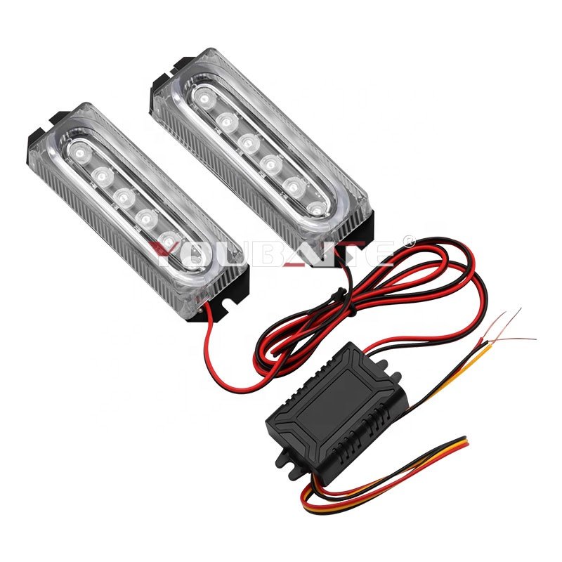 Car Truck Front Grille LED Strobe Warning Light Auto LED Flashing lights Bar Emergency Light Hazard Caution Lamp 12V 24V
