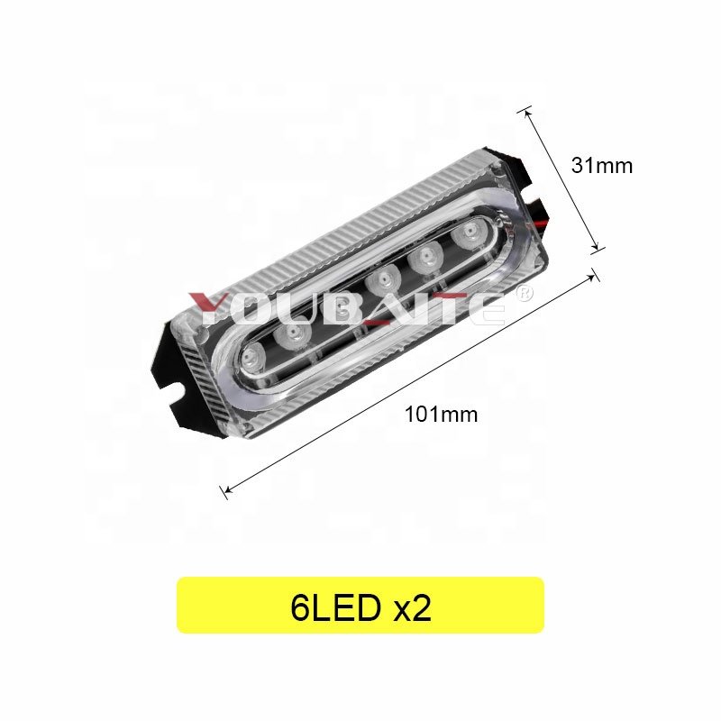 Car Truck Front Grille LED Strobe Warning Light Auto LED Flashing lights Bar Emergency Light Hazard Caution Lamp 12V 24V
