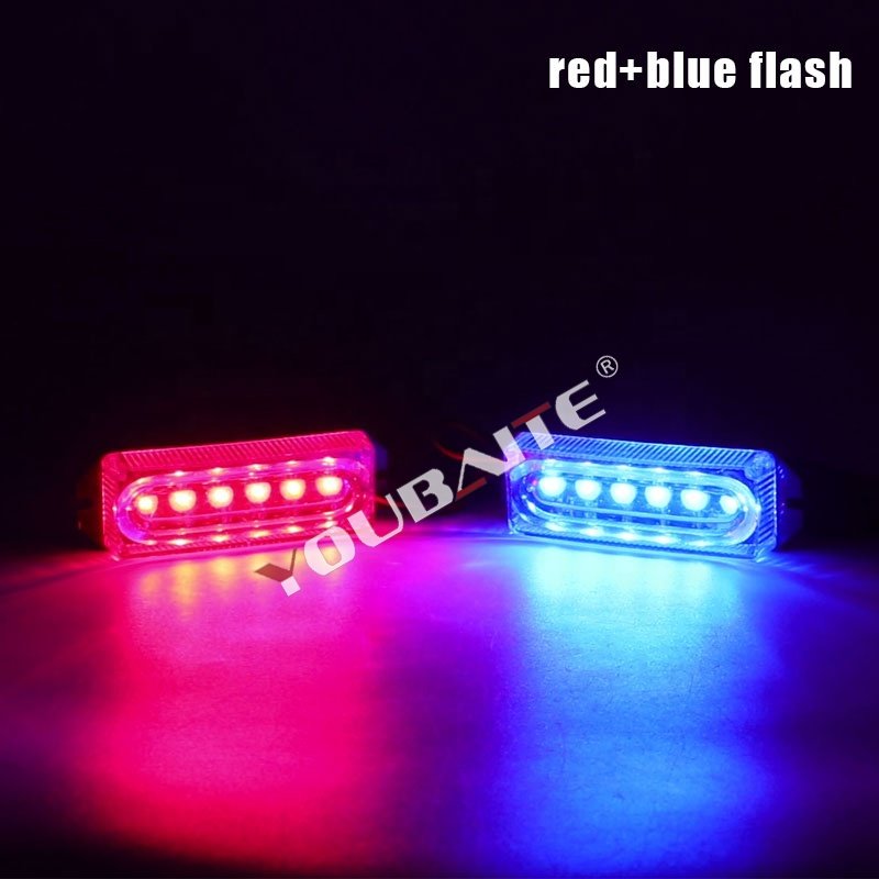Car Truck Front Grille LED Strobe Warning Light Auto LED Flashing lights Bar Emergency Light Hazard Caution Lamp 12V 24V