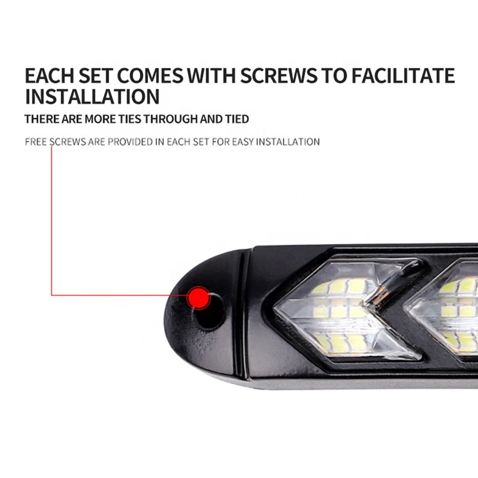 Wholesale Universal DRL Turn Signal 12V LED Daytime Running Lights Flowing white +yellow light Waterproof Sequential Flexible