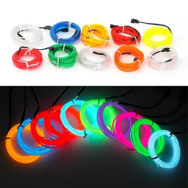 LED Neon Decorative EL Wire 12V USB Auto Lighting New Car Accessories' Interior Ambient USB DIY Cold Light Line Strip Bright