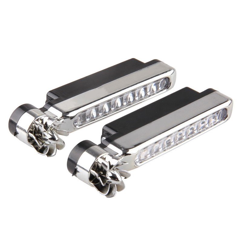 Wind Powered Car LED DayTime Running Light Auxiliary Lighting Rotation Fan Lamp Automobile Day Time Headlight