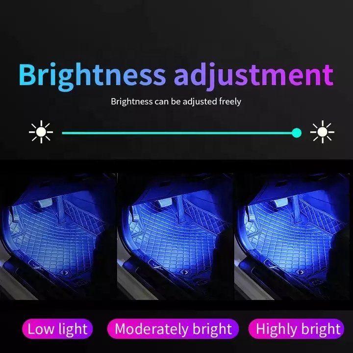 car accessories App Control RGB Car Interior Atmosphere Ambient fiber optic lamp LED Strip Decorative cold Light Neon EL Wire