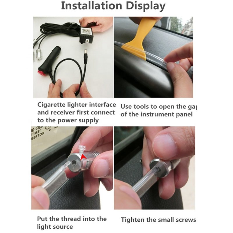 car accessories App Control RGB Car Interior Atmosphere Ambient fiber optic lamp LED Strip Decorative cold Light Neon EL Wire