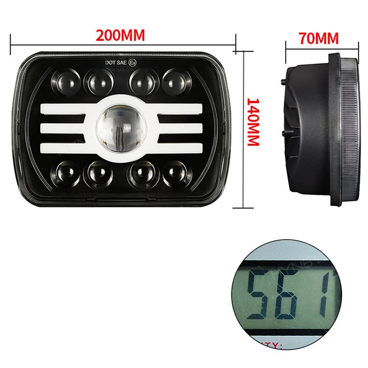 Car Light Accessories 5x7 7x6 7inch 65W Square Led Headlight Bulb 12V 24V High Low Beam Running Lighting Focos Led Fog