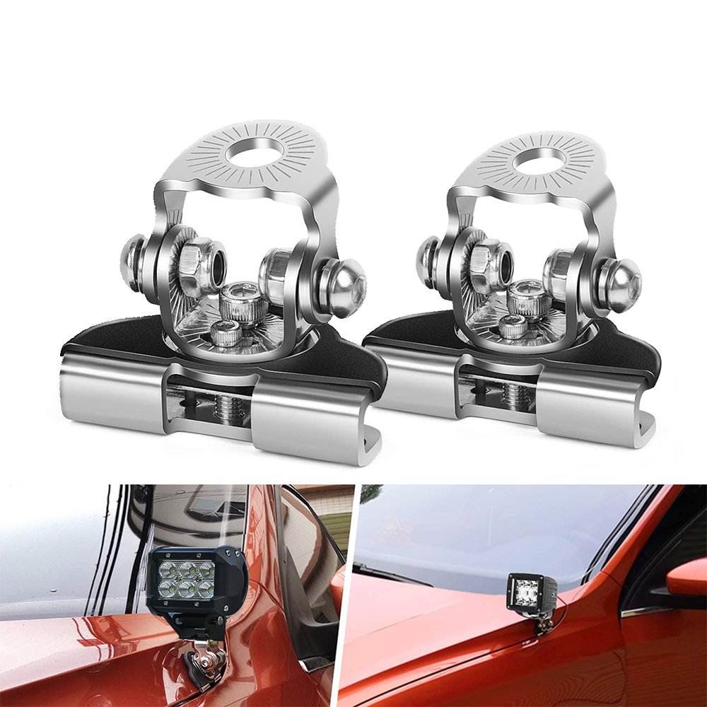 Hood Light Bracket Holder Offroad SUV Engine Cover Led Work Light Bar Mounting Clamp 4x4 light other car luce accessories