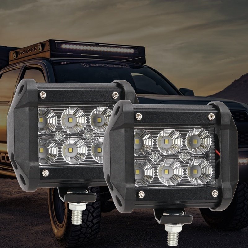 Others Car Light Accessories Super Bright Square 24V 12V 18W Vehicle Car LED Work Lights