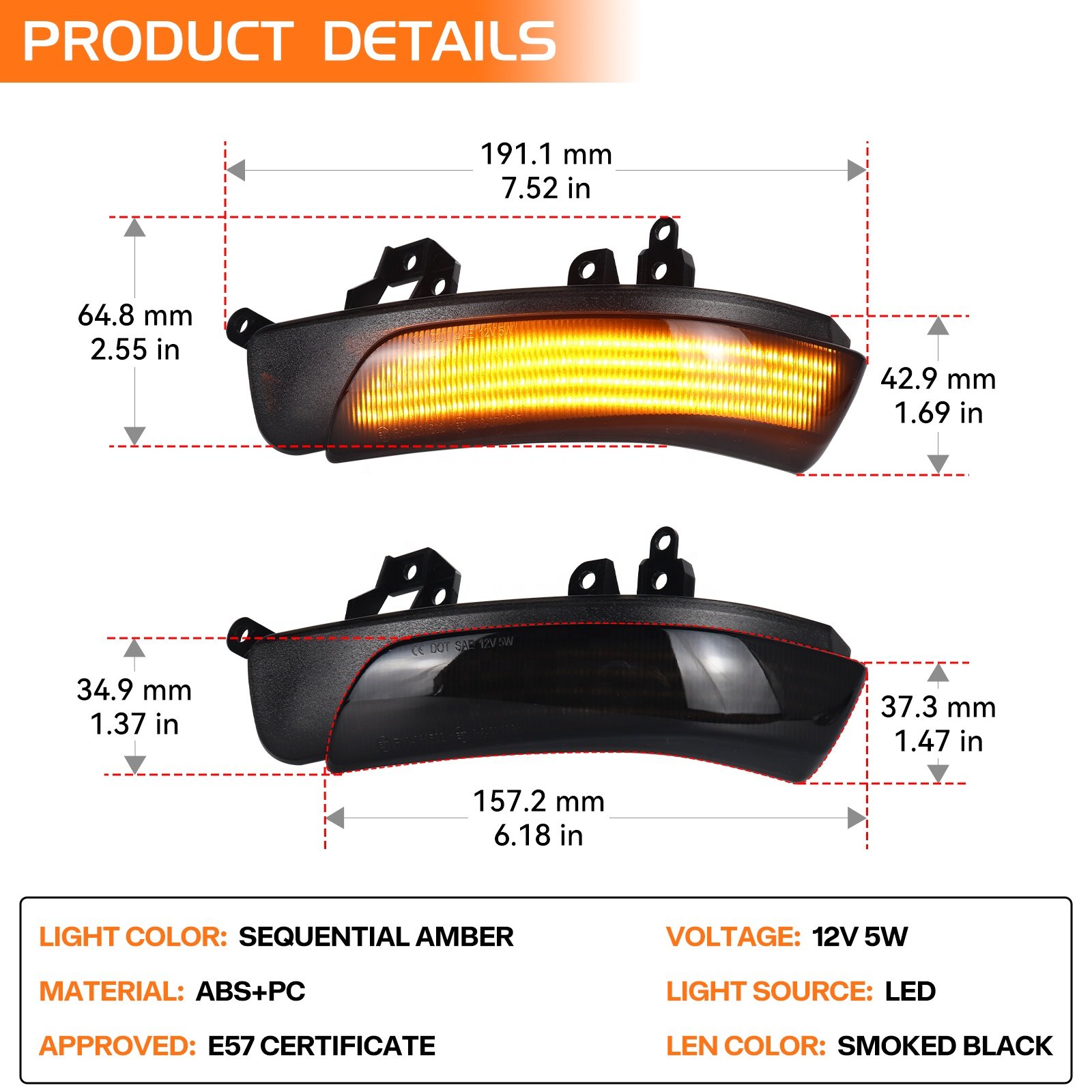Dynamic LED Mirror turn signal Lights for Toyota Prius Camry Crown Wish Reiz MARK X Scion IQ Sequential Signal indicator lamps