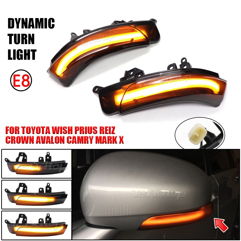 Dynamic LED Mirror turn signal Lights for Toyota Prius Camry Crown Wish Reiz MARK X Scion IQ Sequential Signal indicator lamps
