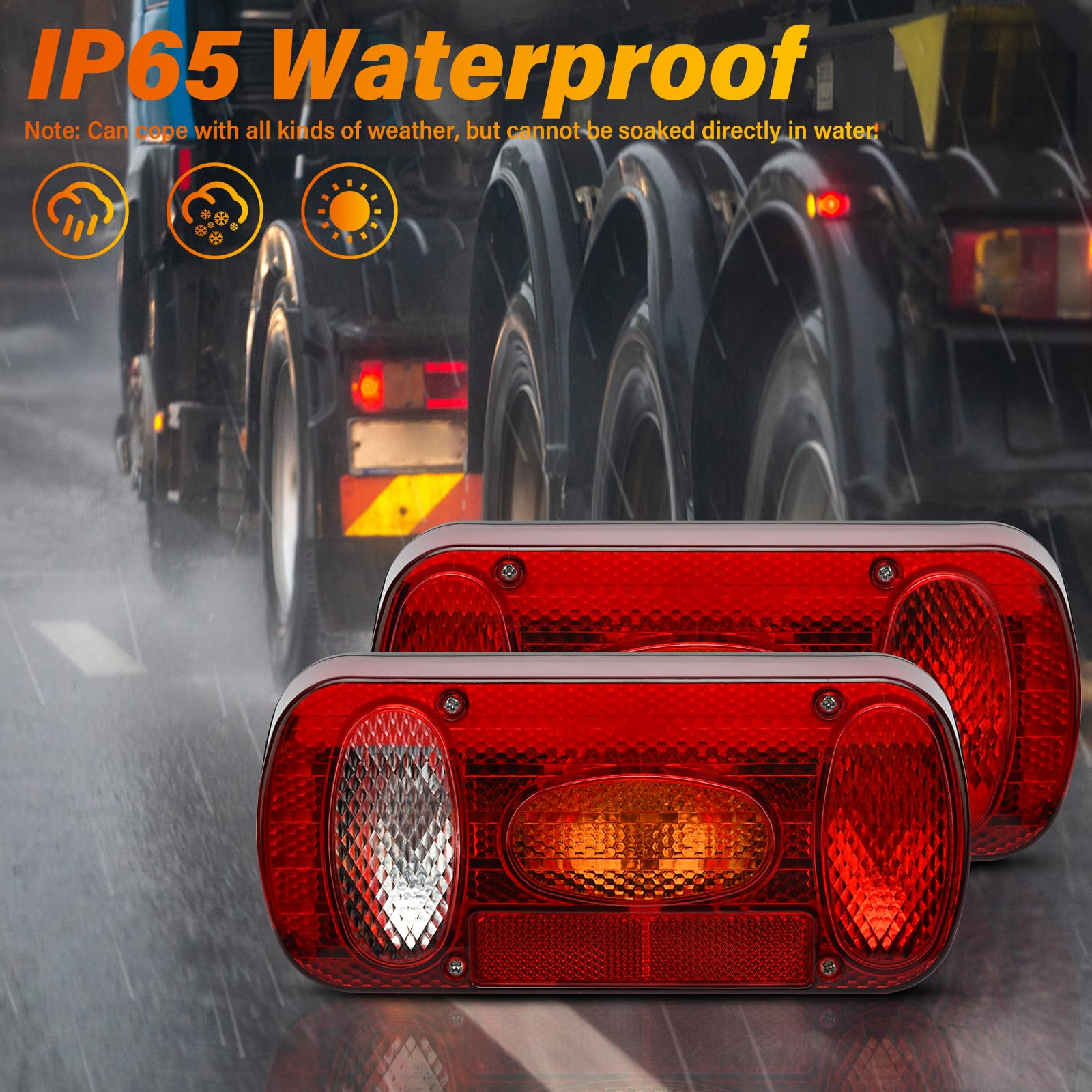 European Style 12V-24V Combination Tail Light New E-mark Approved Rear Position Direction Indicator Brake Reversing Trailer Lamp