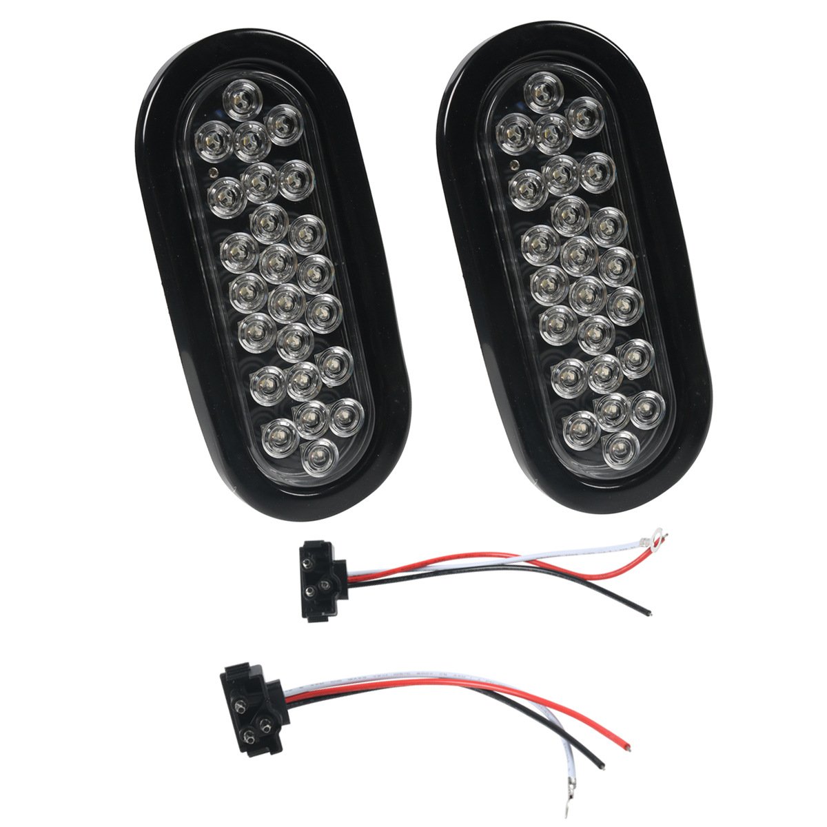 Manufacturer waterproof 6 inch LED CIMC side light 24 LED red high truck side light warning brake light 12V
