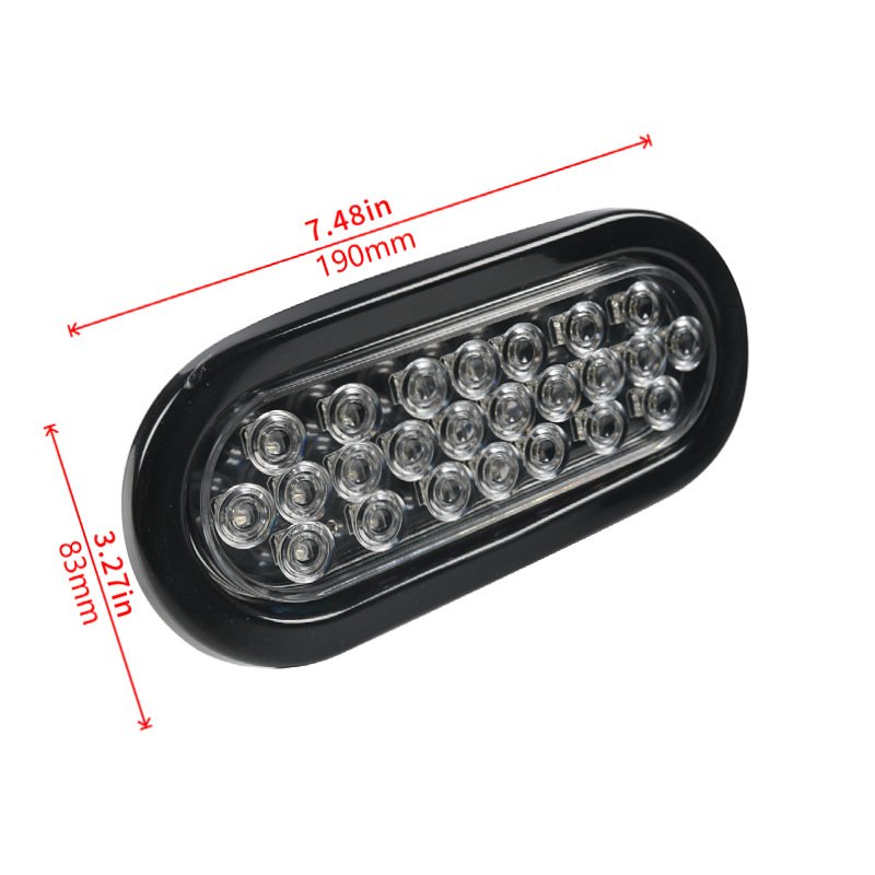 Manufacturer waterproof 6 inch LED CIMC side light 24 LED red high truck side light warning brake light 12V