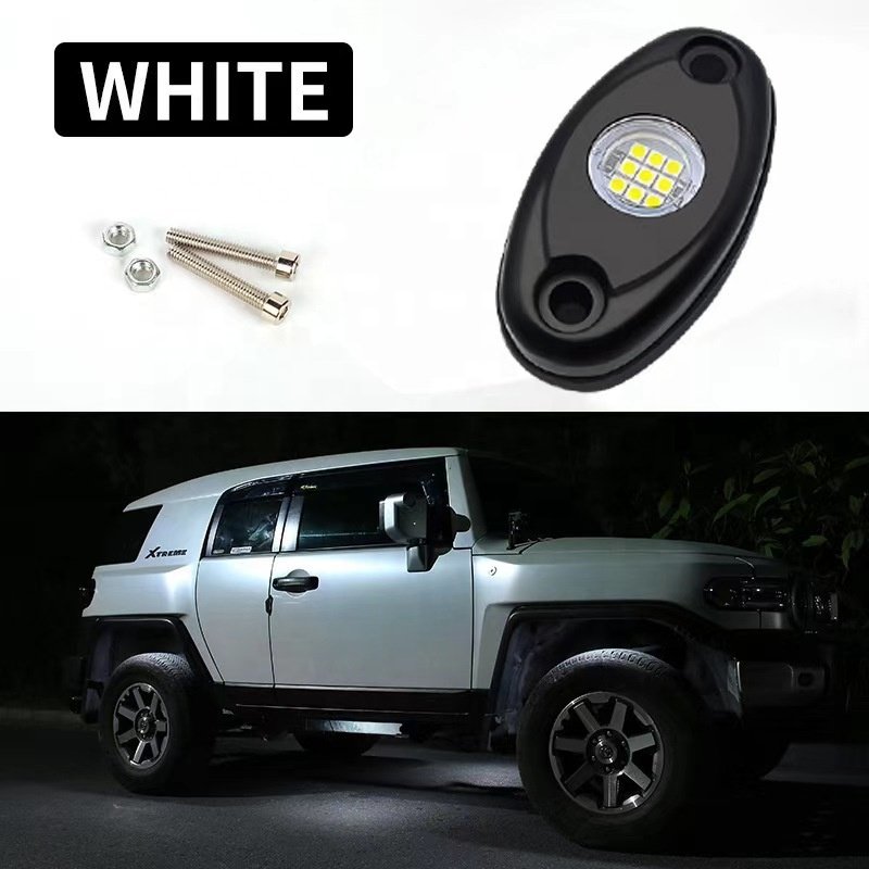High Quality 12V 9 LED RGB Pure White Rock Lights Ambient Wrangler Truck 4X4 Off-Road For Jeep Car Boat Yacht Light Accessories