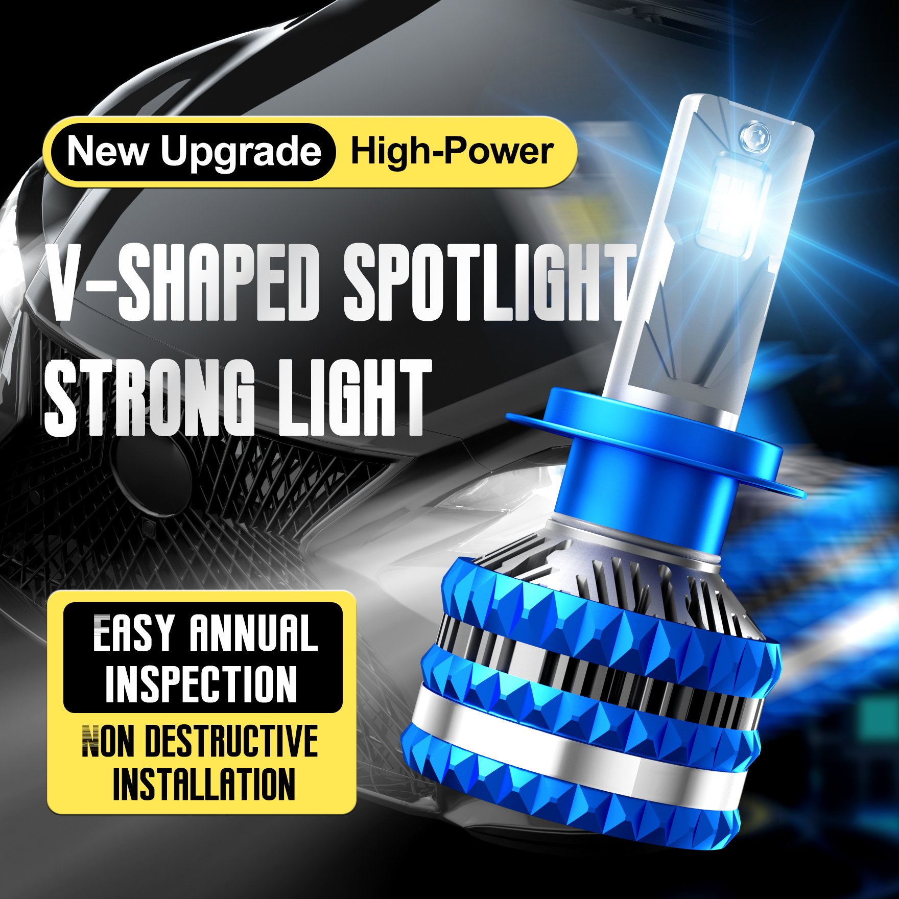 Haizg New S15 LED Car Headlight 240W 48000lm With Canbus Auto Light H4 H7