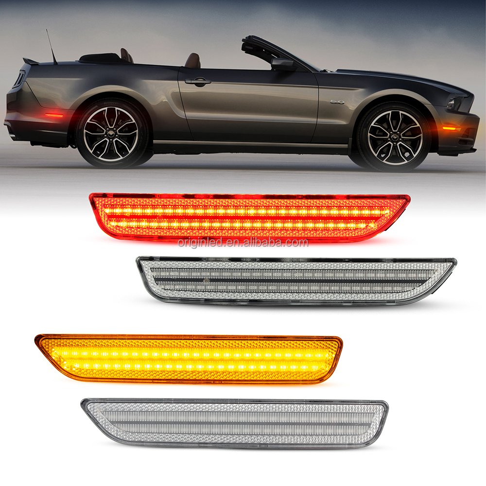 Front & Rear Bumper Lamp LED Side Marker Light for Ford Mustang 2010-2014 Car Accessories