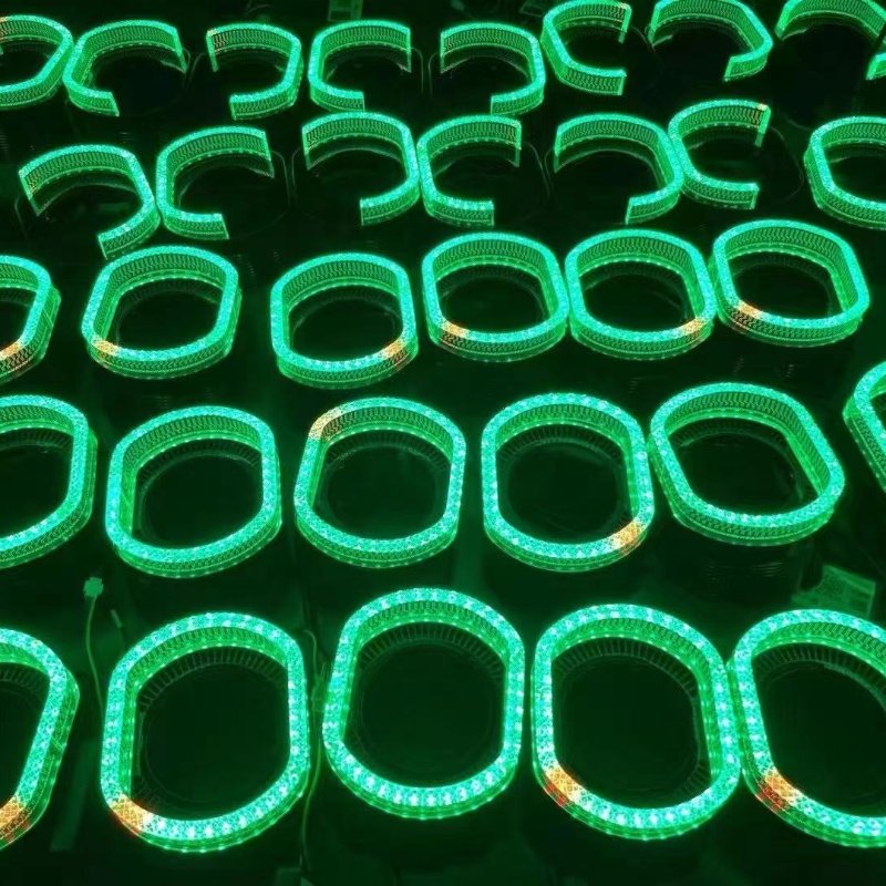 2.5inch 3.0inch White Yellow Magical Colors App Control 5D Crystal Angel Eyes Projector Lens Shrouds Cover LED Halo Ring