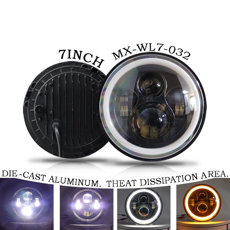 12V 24V 75W Waterproof Led Panel 7inch Round lights Off Road Headlight Led car lights For SUV Truck