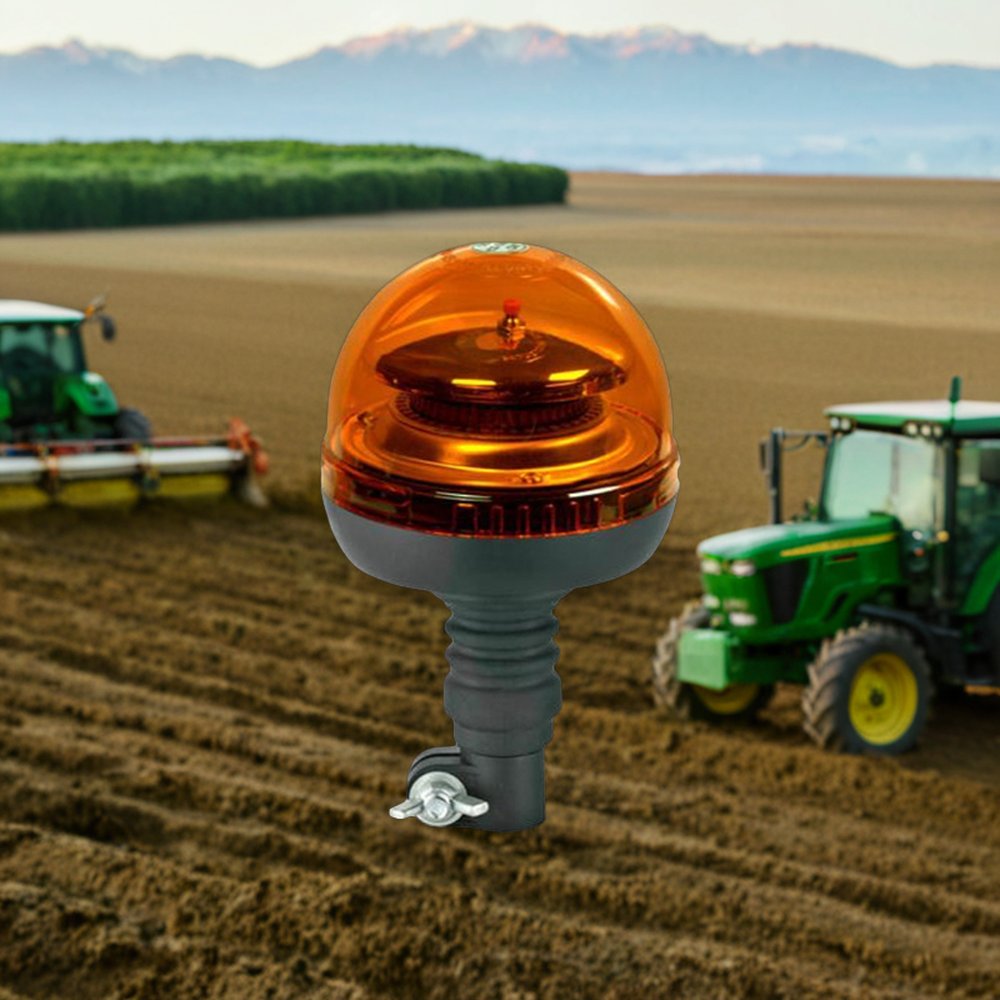 Flexible Pole Mount Amber Rotating Flashing Beacon Lamp Heavy Duty Tractor Excavator Truck Emergency Car Led Beacon Light