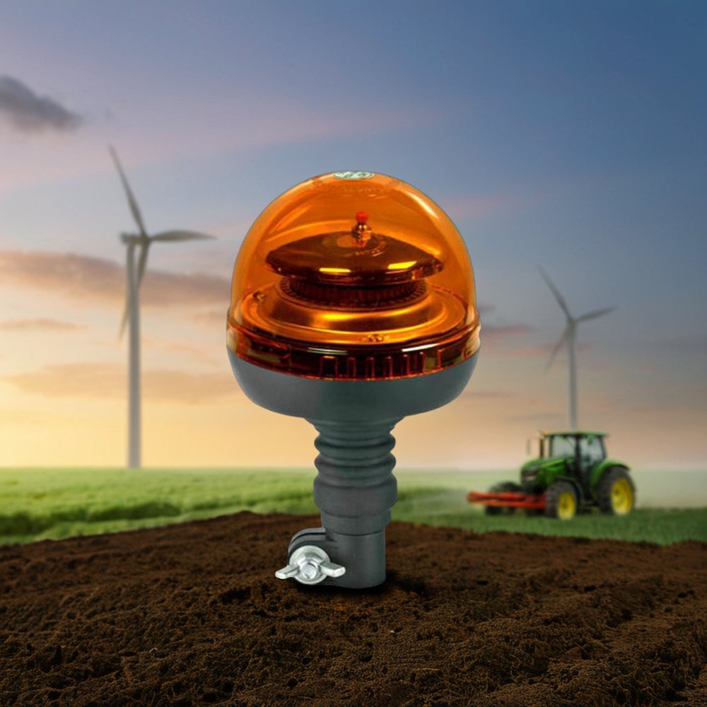 Flexible Pole Mount Amber Rotating Flashing Beacon Lamp Heavy Duty Tractor Excavator Truck Emergency Car Led Beacon Light
