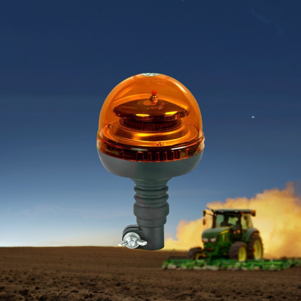 Flexible Pole Mount Amber Rotating Flashing Beacon Lamp Heavy Duty Tractor Excavator Truck Emergency Car Led Beacon Light