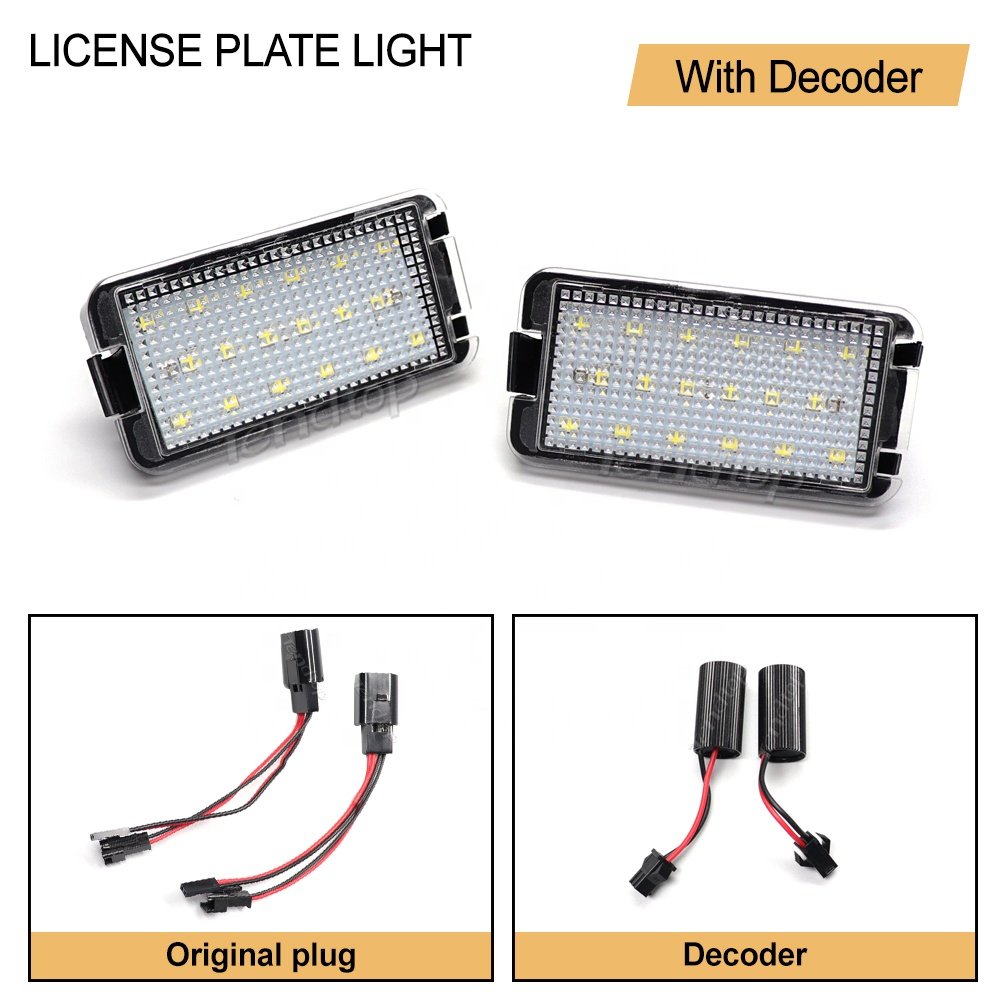 Wholesales 2pcs Canbus Free Car LED Number License Plate Lights For Seat Ibiza Arosa Altea Cordoba Leon Toledo tail plate lamps