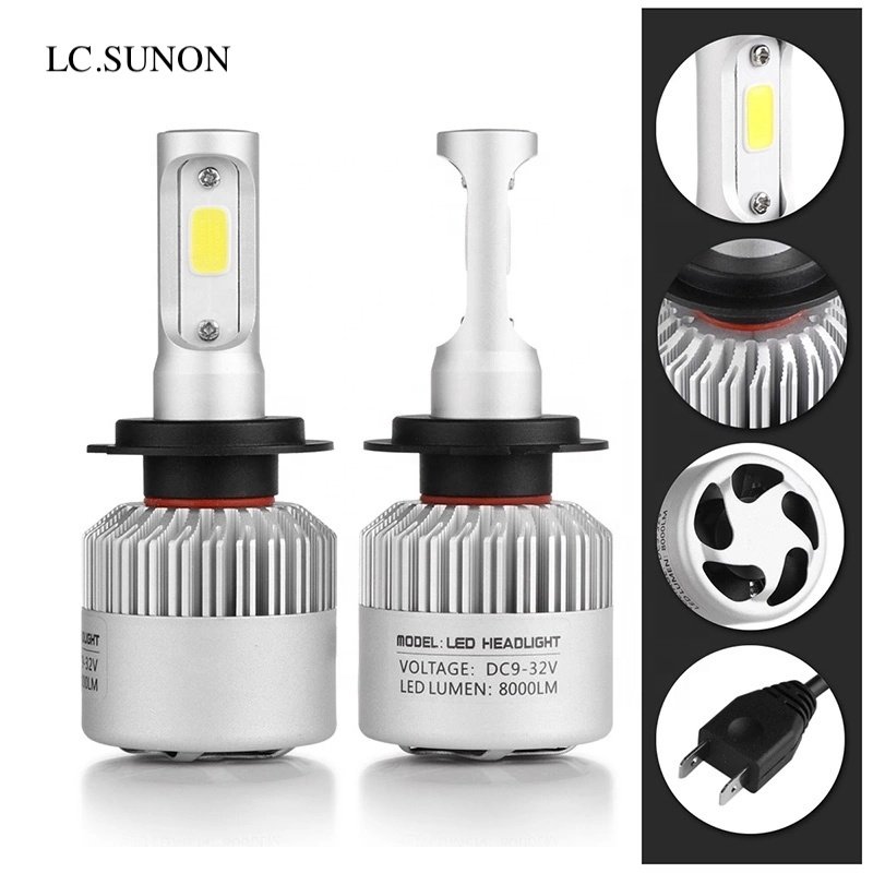 auto lighting system C6 S2 COB 9005 h7 h11 h4 9003 hb3 others car light accessories 6000k white automotive led headlight bulb