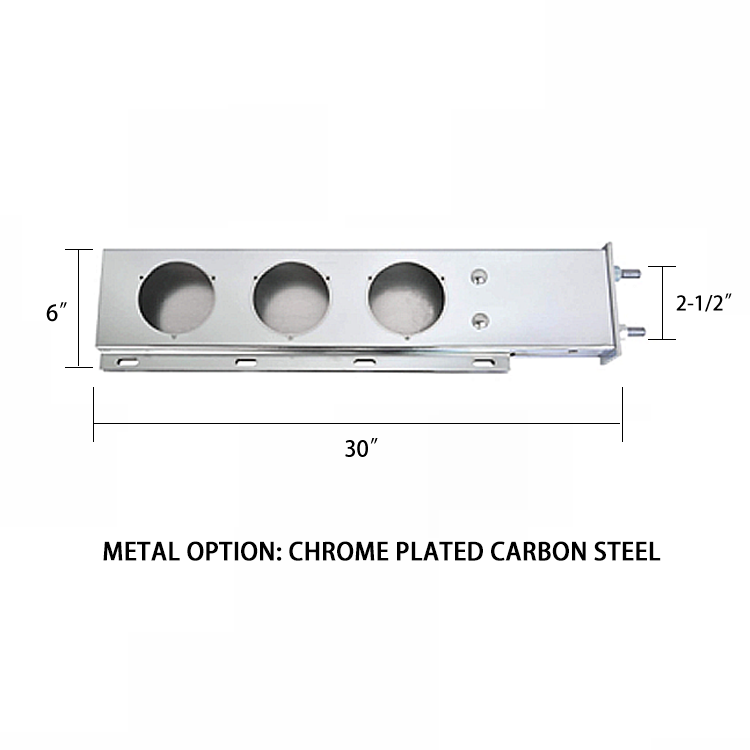Universal Chrome Plated Carbon Steel Mud Flap Hanger Rear Bar with Light Cutout 2.5"