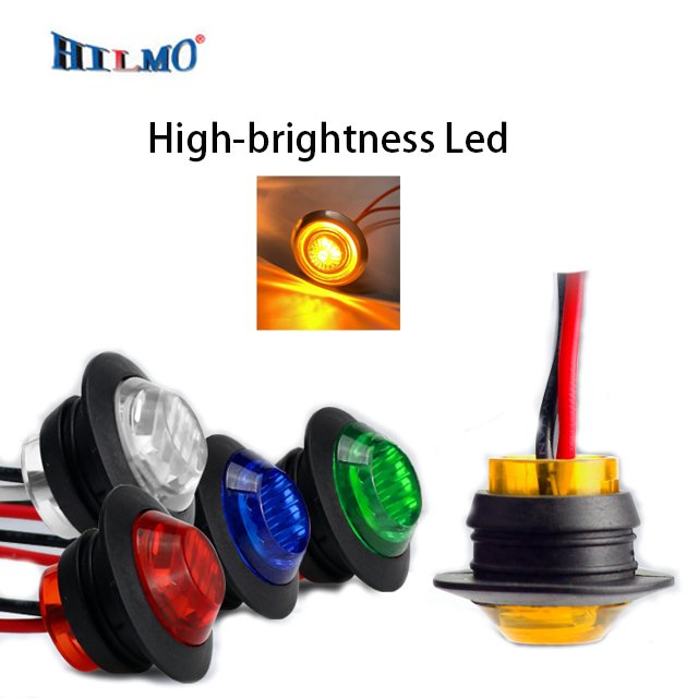 Hot sale 3/4 Inch Round LED Side Marker Lights Clearance Other Car light Accessories For Boat Trailer RV Pickup DOT/CE approved
