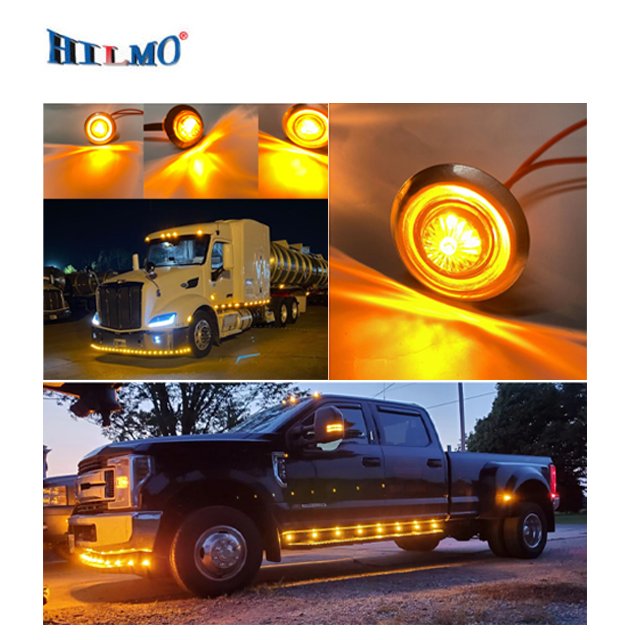 Hot sale 3/4 Inch Round LED Side Marker Lights Clearance Other Car light Accessories For Boat Trailer RV Pickup DOT/CE approved