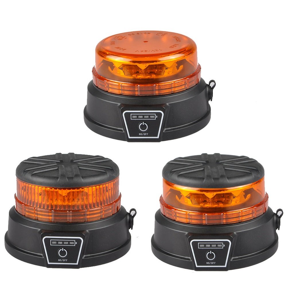 24 V Bluetooth Beacon Wireless Control Rechargeable Amber Emergency Car Warning Flashing Magnetic LED Beacon Light
