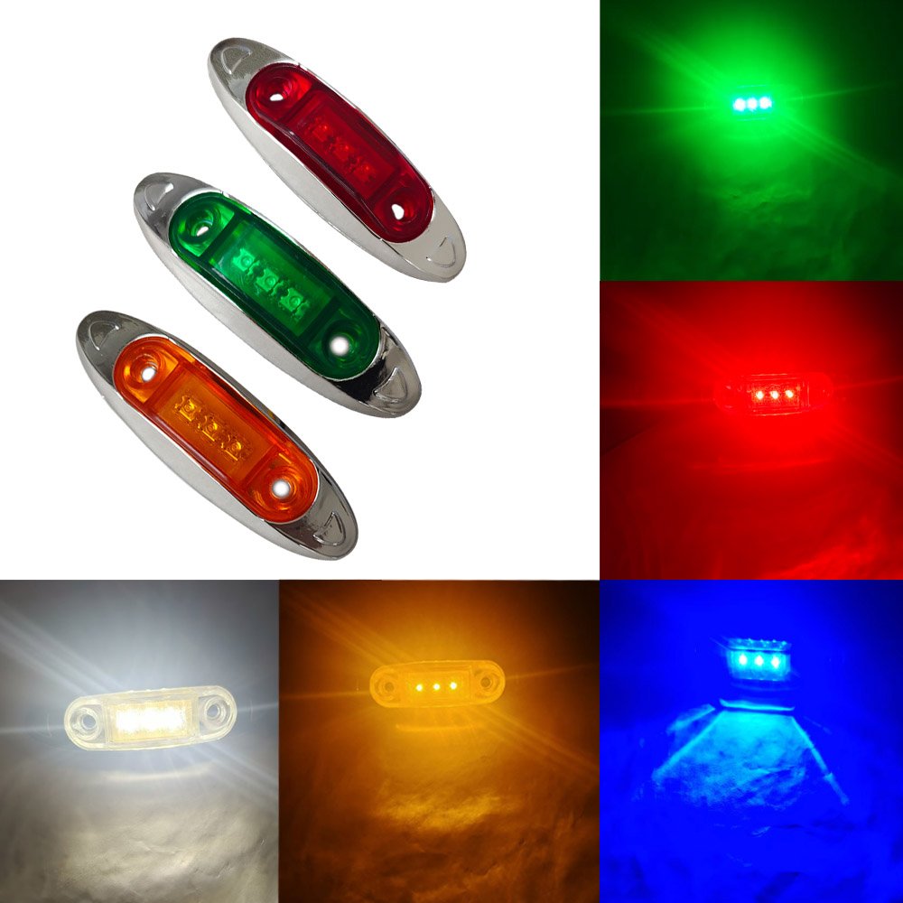 24V Automotive LED Side Tail Light Trucks 12V Voltage White Yellow Red Green Blue Driving Light Other Car Light Accessories