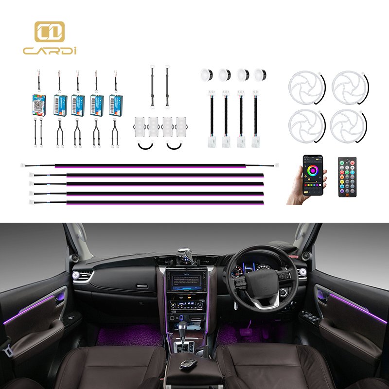 12V K3 RGB Universal Ambient 18 1 Interior Lighting Decoration Upgrade Car Auto Parts Vehicle Accessories New Condition Front
