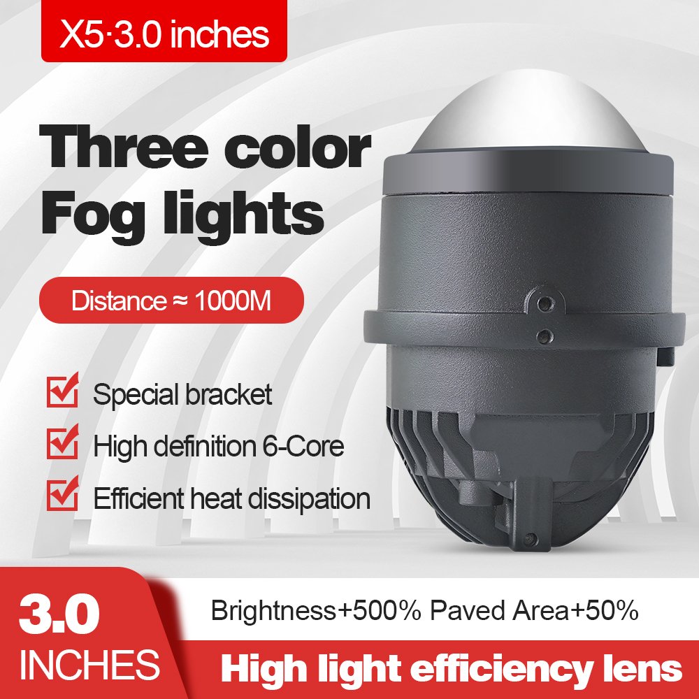 Wholesale 3.0 inch high light fog light 6000K led fog lamp with blue film for cars 55W X5 led fog/driving lights car accessories
