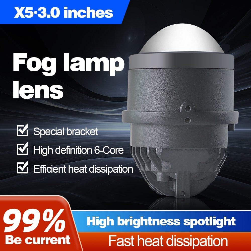 Wholesale 3.0 inch high light fog light 6000K led fog lamp with blue film for cars 55W X5 led fog/driving lights car accessories