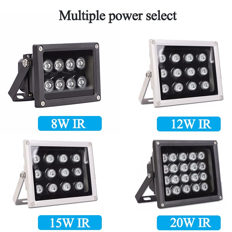 Outdoor CCTV LED IR Light 8W to 20W Infrared with COB Floodlight for IR Lights Outdoor Lighting