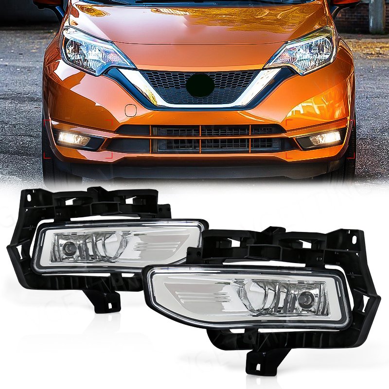 1 Set Car Front Bumper Fog Light Assembly for Nissan Versa Note 2018 2019 2020 2021 2022 Car Headlight Halogen Bulb Accessories