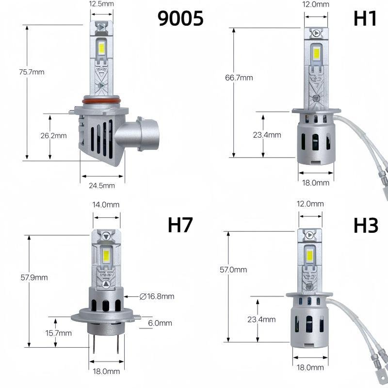 H7 Led Headlight Fan Cooling 100Watts High Power 10000lm 6500K Others Car Light Accessories H1 H7 H18 9005 9006 H8 H11 H3 12V