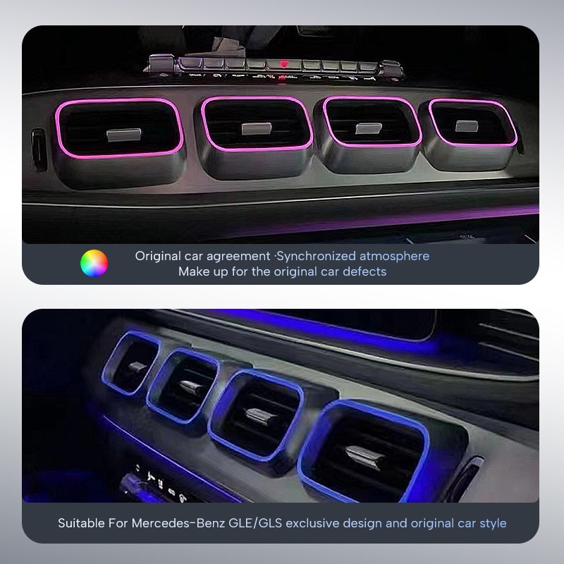 "CARDI" Car Interior Accessories AC Vent For Mercedes Benz GLE/GLS W167 Interior Accessory With Atmosphere Light Retrofit