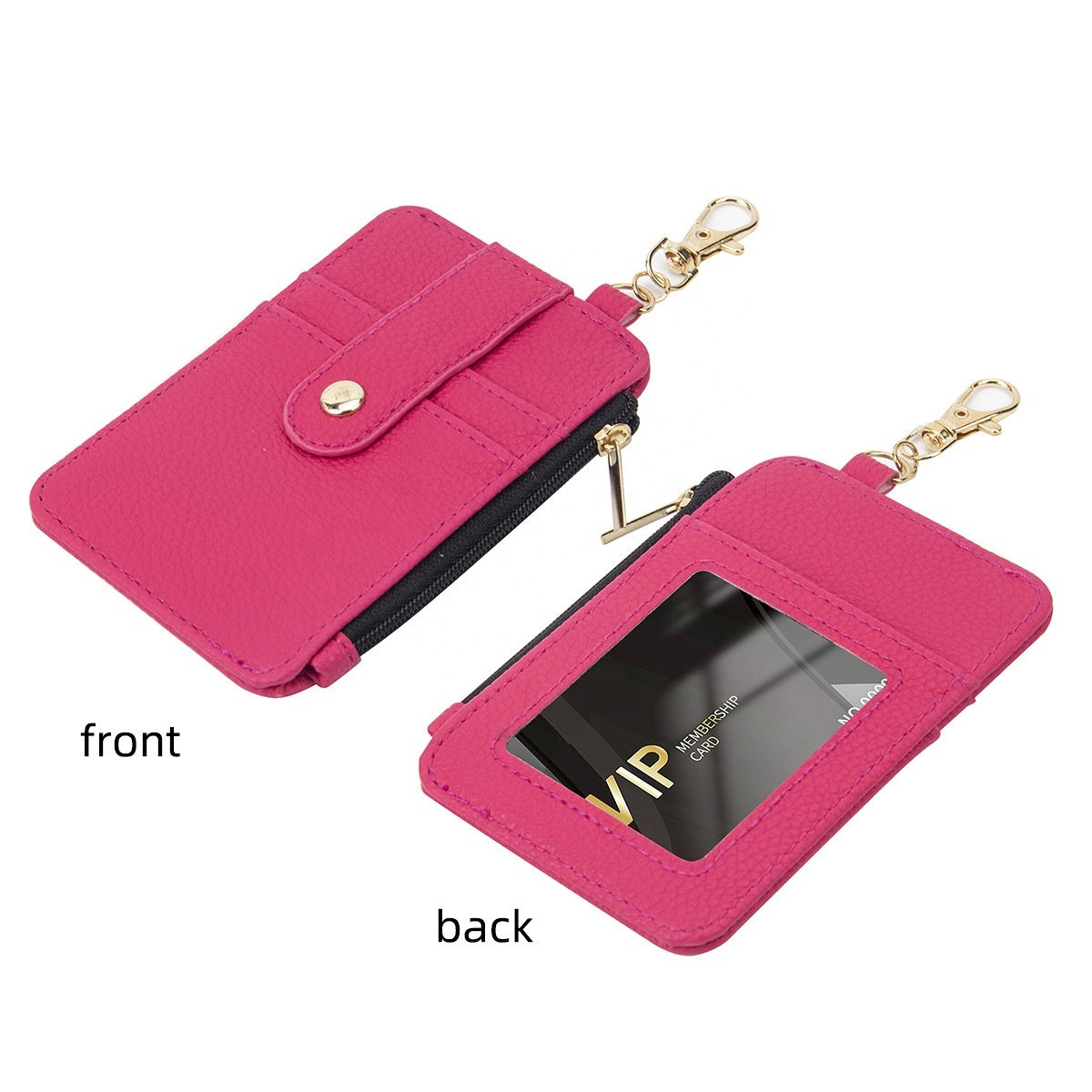 Key Chain Id Credit Card Holder Keychain Wallet New Design Pu Leather for Women Zinc Alloy Polybag Light Keychain 20 Sets 50g