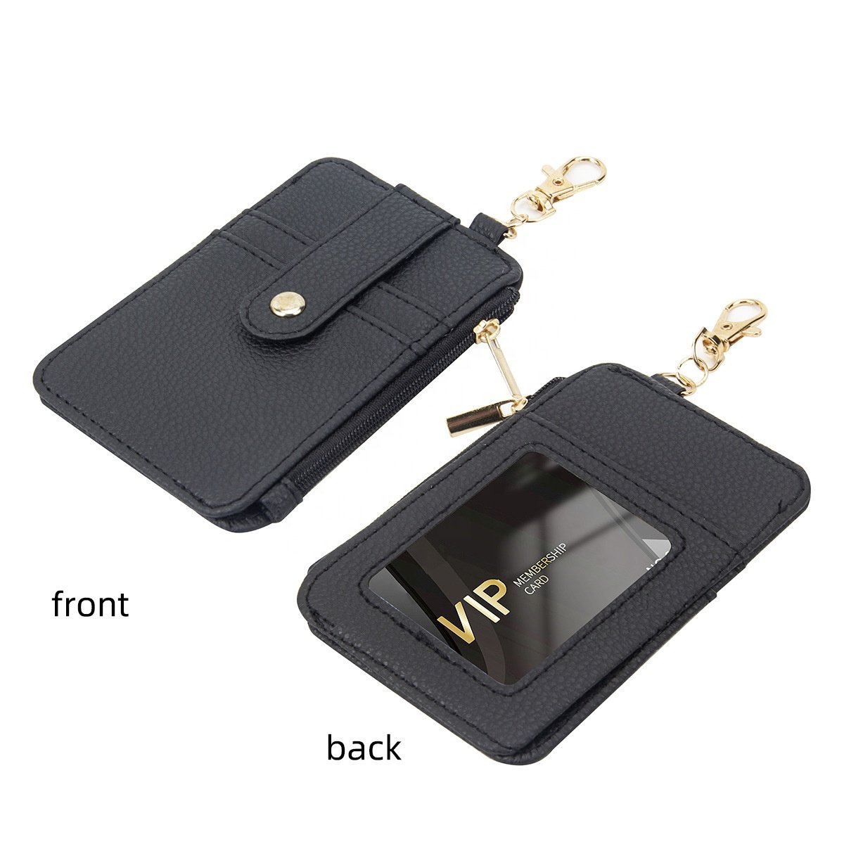 Key Chain Id Credit Card Holder Keychain Wallet New Design Pu Leather for Women Zinc Alloy Polybag Light Keychain 20 Sets 50g