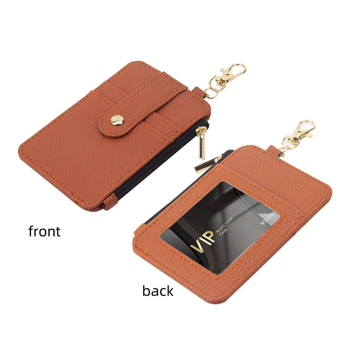 Key Chain Id Credit Card Holder Keychain Wallet New Design Pu Leather for Women Zinc Alloy Polybag Light Keychain 20 Sets 50g