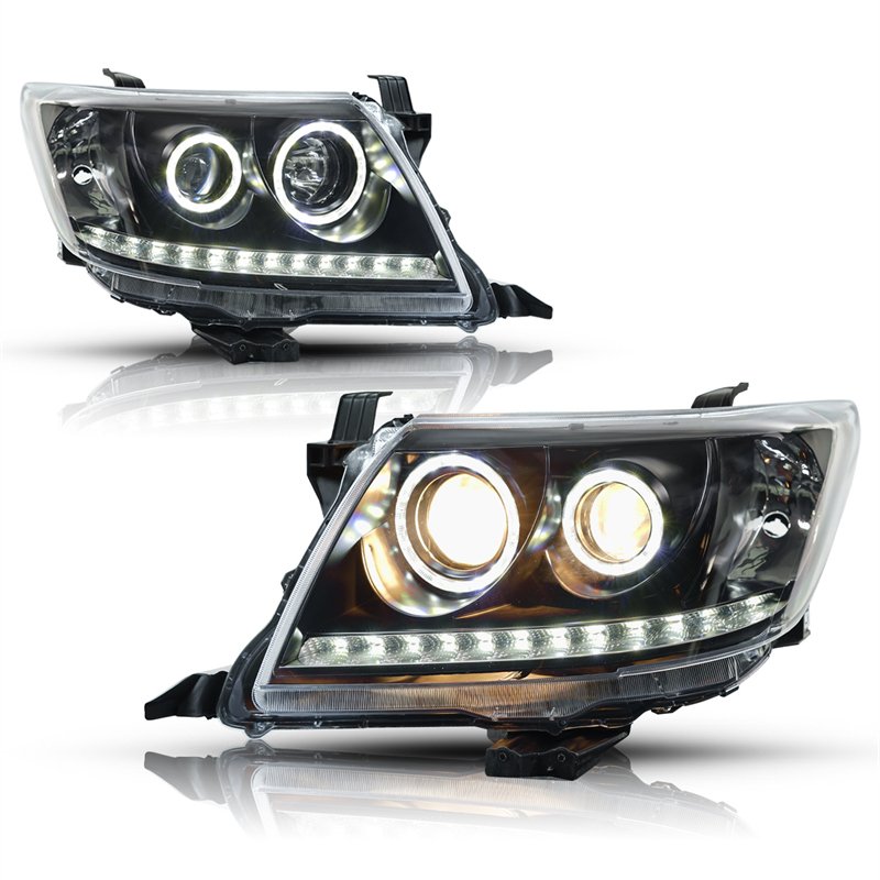 car led Headlight for TOYOTA Hilux Vigo 2011 2012 2013 2014 Angel Eyes LED Projector Head light High Beam Turn Signal Lamp