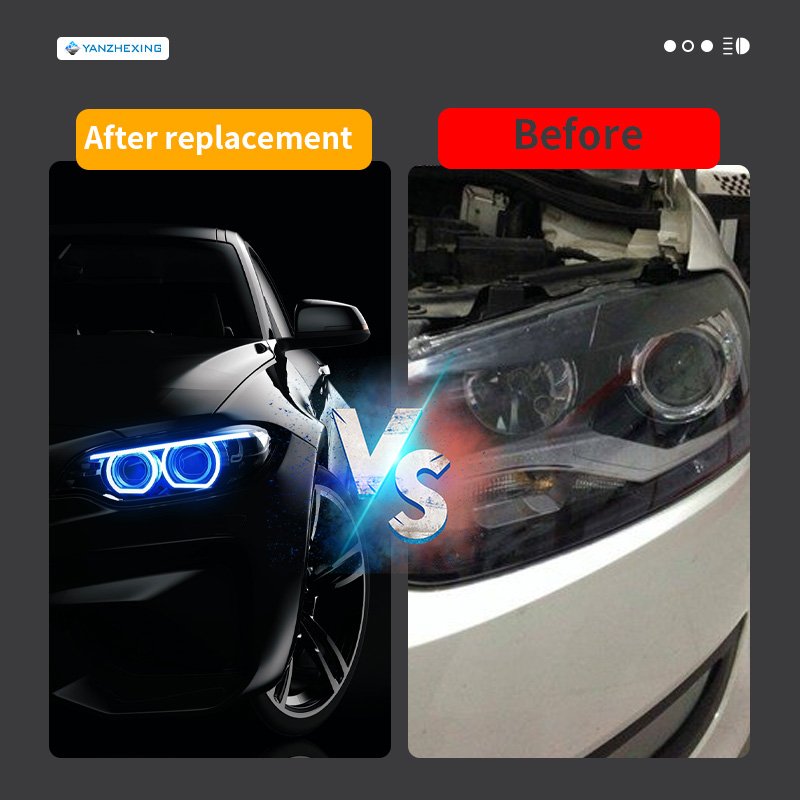 YZX 12V LED DRL Headlights Smoky Lens Black Housing Amber Reflector Compatible Chevy Silverado 1999-2002 New Left+Right Side