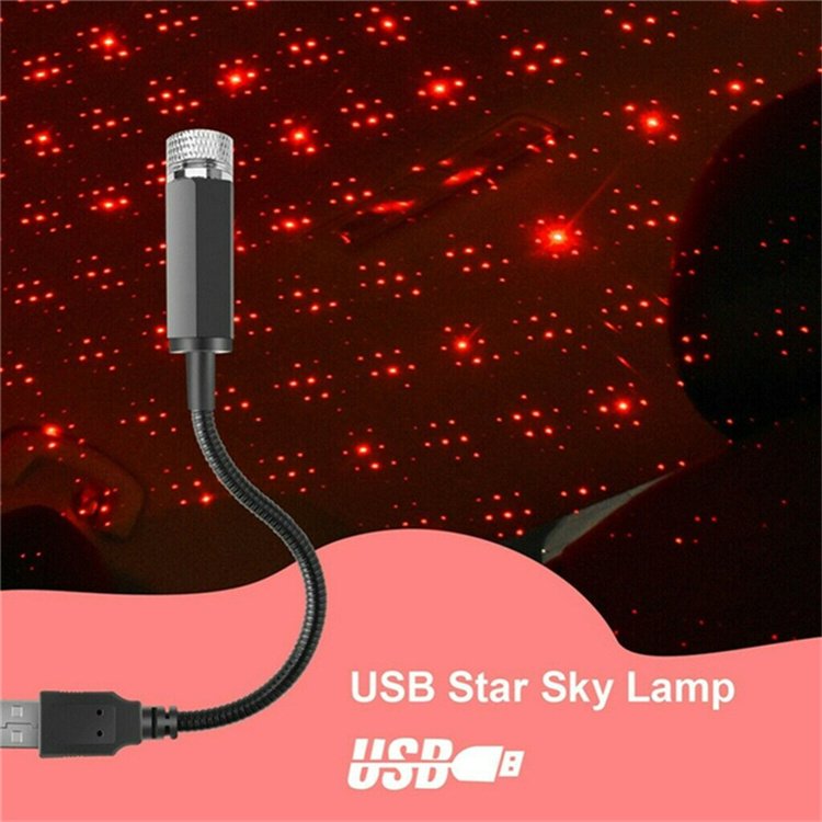 LED Starry Laser Atmosphere Ambient Projector Lights Adjustable Night Lights USB Auto Decor Lamp Car Roof Star Light