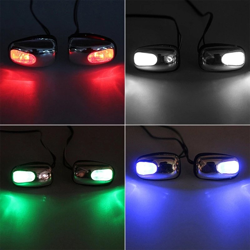 pair Car Wiper Washer Eyes Spout Windshield Water Jet Spray Nozzle Led Light Spray Nozzle Spout Wiper Washer Car Light