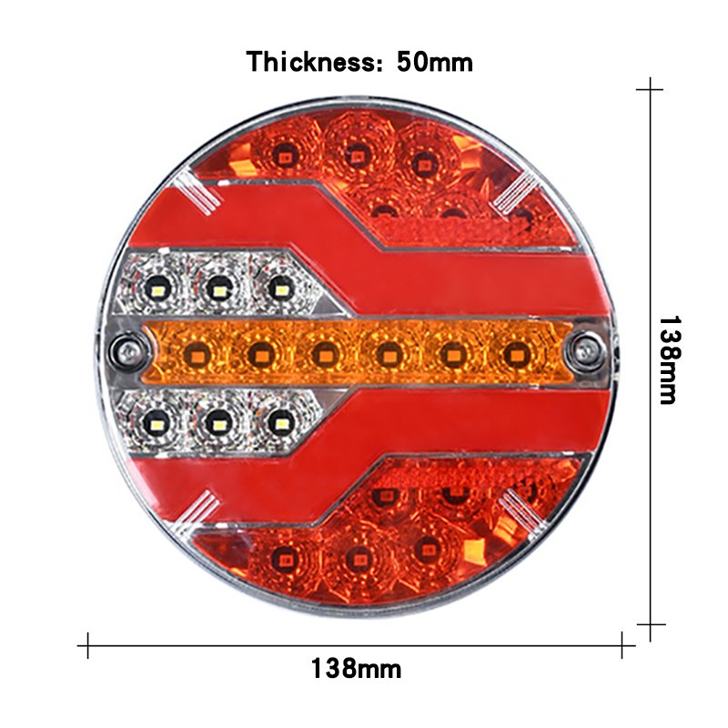 Car additional lighting red yellow white dynamic flashing safety working signal warning light LED12V24V truck rear light common