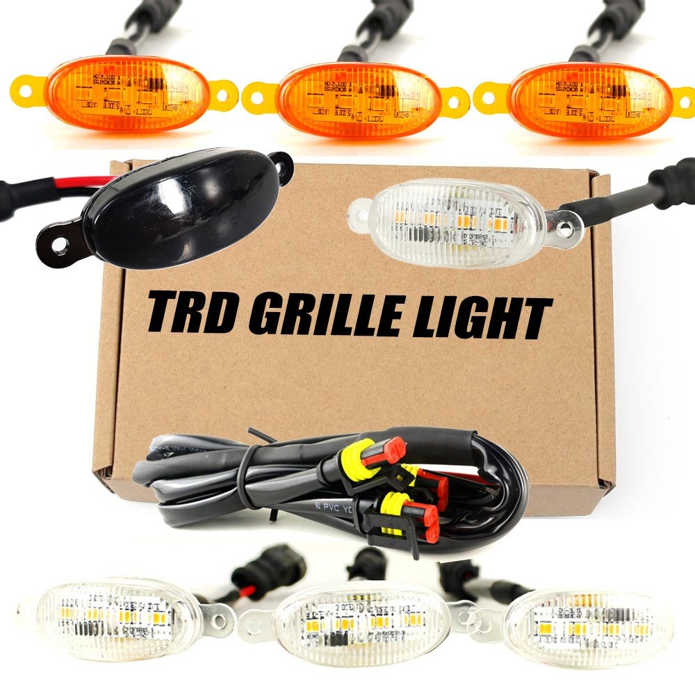 Offroad 4X4 Auto Front Grille Upper Mesh Grill LED Lights Decoration Car Front Grille LED Lights Kits for Pickup truck.