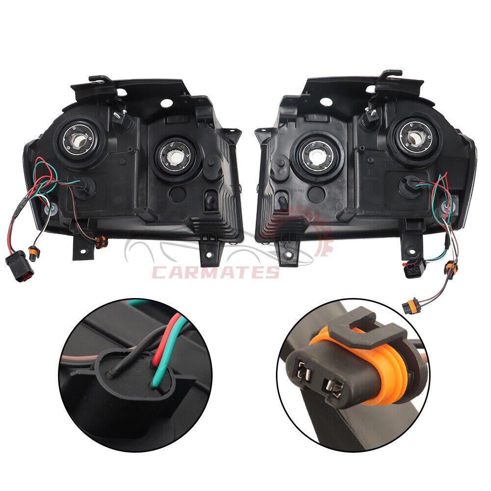 Headlights Fit For 2008-2010 Jeep Grand Cherokee Halogen Black headlamp CH2518131 55157482AE 55157483AE
